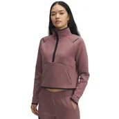 Bluzy damskie - Damska bluza dresowa bez kaptura Under Armour UA Unstoppable Fleece - różowa - UNDER ARMOUR - miniaturka - grafika 1