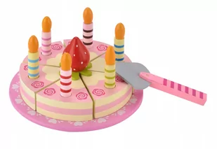Drewniany Tort Urodzinowy Dla Dzieci Truskawka - Zabawy w naśladowanie dorosłych - miniaturka - grafika 1