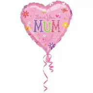 Balony i akcesoria - Balon foliowy 43cm, love you mum serce - miniaturka - grafika 1