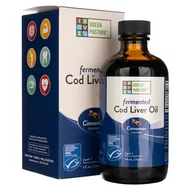 Witaminy i minerały - Green Pasture, Fermentowany Olej Z Wątroby Dorsza W Płynie O Smaku Cynamonowym, 176 Ml - miniaturka - grafika 1