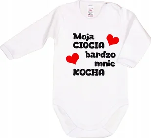 BODY NAPIS nadruk MOJA CIOCIA BARDZO MNIE KOCHA r 98 KLEKLE - Body dla niemowląt - miniaturka - grafika 1