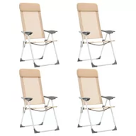 Meble turystyczne - vidaXL vidaXL Składane krzesła turystyczne 4 szt. kremowe aluminiowe 44309 44309 - miniaturka - grafika 1