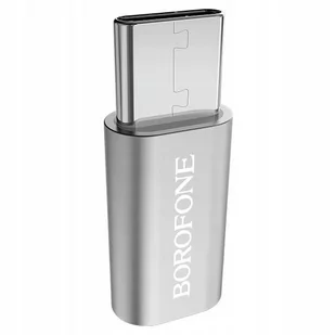 Borofone - adapter złącza micro USB na USB-C aluminium, srebrny - Adaptery i przejściówki - miniaturka - grafika 3