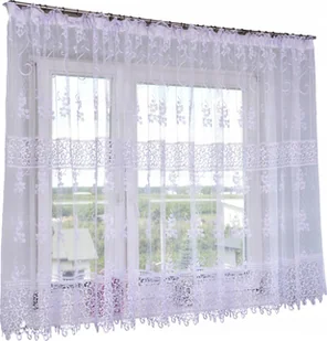 FIRANKA GOTOWA SIATKA HAFTOWANE KWIATY 300X160 - Firany - miniaturka - grafika 1