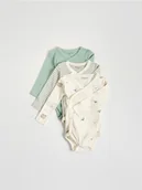 Body - Reserved - Bawełniane body 3 pack - jasnozielony - miniaturka - grafika 1