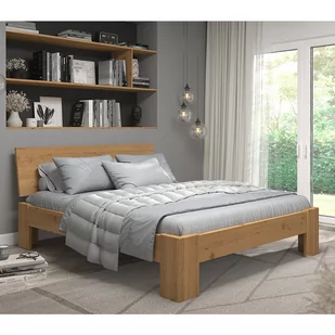 Łóżko BERGAMO EKODOM drewniane : Rozmiar - 120x200, Kolor wybarwienia - Olcha naturalna, Szuflada - Brak - Łóżka - miniaturka - grafika 1