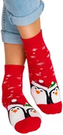 Skarpetki dla dzieci - Dziecięce skarpety świąteczne frotte ABS Noviti SF011 Czerwone - miniaturka - grafika 1