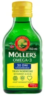 Suplementy naturalne - Mollers Tran Norweski o Aromacie Cytrynowym, płyn 150 ml - miniaturka - grafika 1
