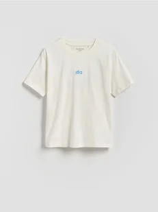 Reserved - Bawełniany t-shirt oversize - złamana biel - Koszulki dla chłopców - miniaturka - grafika 1