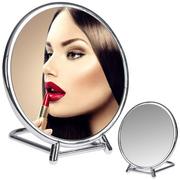 Lusterka do makijażu - Eleganza Lusterko KOSMETYCZNE do makijażu, lustro podwójne, powiększające, DUO, na stojaku 569131 - miniaturka - grafika 1