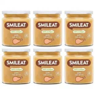 Smileat Słoiczek z ekologicznym kurczakiem i ryżem dla niemowląt po 6 miesiącu Zestaw 6 x 230 g Bio - Dania dla dzieci - miniaturka - grafika 1