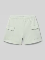 Spodnie i spodenki dla dziewczynek - Szorty z dzianiny dresowej o kroju regular fit z naszywką z logo - miniaturka - grafika 1
