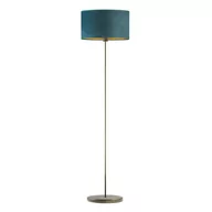 Lampy stojące - Metalowa lampa podłogowa z welurowym kloszem WERONA VELUR, zieleń butelkowa ze złotym wnętrzem - miniaturka - grafika 1