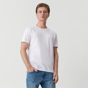 Koszulki męskie - Sinsay - Koszulka basic - Biały - miniaturka - grafika 1