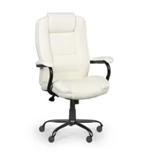 Fotele i krzesła biurowe - Krzesło biurowe skórzane MAXOR XXL, kość słoniowa - miniaturka - grafika 1