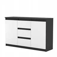 Komody - Duza Komoda z szufladami Antracyt Biala Szafka Aga 120CM do Salonu - miniaturka - grafika 1
