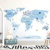 Wyposażenie pokoiku dziecięcego - Naklejka ścienna mapa świata ice cold - miniaturka - grafika 1