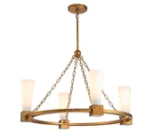 Lampy sufitowe - Elstead KRISTY4-DG-OPAL - Żyrandol na pręcie KRISTY 4xE27/40W/230V miedziany - miniaturka - grafika 1