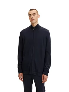 TOM TAILOR Męskie Podstawowy kardigan z dzianiny o strukturze 1032285, 10668 - Sky Captain Blue, XXL - Swetry męskie - miniaturka - grafika 1
