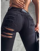 Spodnie męskie - Spodnie Czarne Jeans z Dziurami - 36 - miniaturka - grafika 1