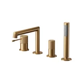 Baterie wannowe i prysznicowe - Bateria wannowa Cersanit Zen 4-otworowa miedź szczotkowana S951-798 - miniaturka - grafika 1