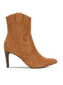 Botki damskie - MEXX Kowbojki MI001714243W Brązowy - miniaturka - grafika 1