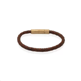 Bransoletka skórzana brązowa EM 42 - EM Men's Accessories - Bransolety męskie - miniaturka - grafika 1
