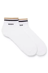 BOSS Męskie 2P SH Stripe CC Short Socks, białe, 40-46, biały, 46 EU - Skarpetki męskie - miniaturka - grafika 1