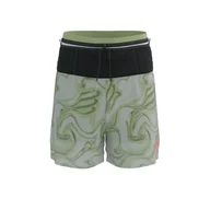 Spodnie sportowe damskie - COMPRESSPORT Spodenki biegowe TRAIL RACING 2-IN-1 SHORT green camo - miniaturka - grafika 1