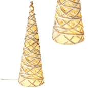 Ozdoby bożonarodzeniowe - Choinka świecąca LED szara z brokatem 40 cm - miniaturka - grafika 1