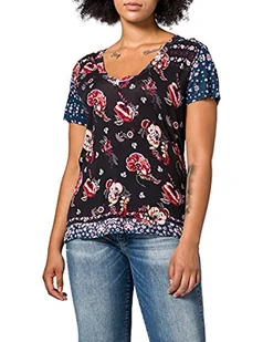 Desigual T-shirt damski Ts_Antoine, czarny, S - Koszulki i topy damskie - miniaturka - grafika 1