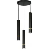Lampy sufitowe - Luminex Reno 5171 lampa wisząca zwis 3x60W GU10 czarna/złota - miniaturka - grafika 1