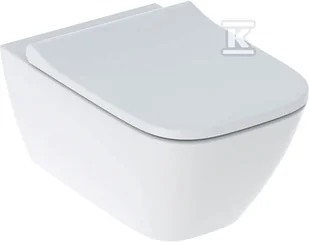 Zestaw wiszącej miski WC Smyle Square lejowa, B35.5 cm, H37.5 cm, T54 cm, ukryte mocowania, Rimfree, z deską sedesową, mocowanie od góry, z - Miski WC - miniaturka - grafika 1