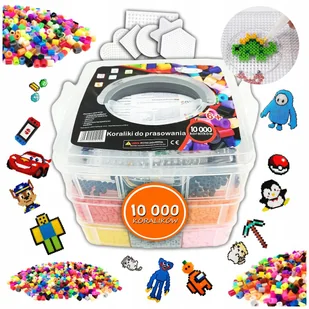 KORALIKI do PRASOWANIA 10000 szt ZESTAW DLA DZIECI SZABLONY KUFEREK PREZENT - Prace ręczne dla dzieci - miniaturka - grafika 1
