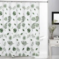 Zasłony - Galicja Zasłona prysznicowa PEVA w liście 180x180 cm - miniaturka - grafika 1