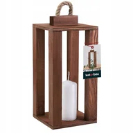 Świeczniki - LATARNIA DREWNIANA 13,5x13,5 LAMPION ŚWIECE ŚWIECZNIK LATARENKA DOMU OGRODU - miniaturka - grafika 1