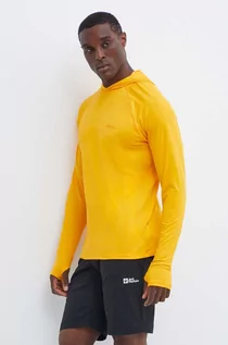 Bluzy męskie - Marmot bluza sportowa Windridge kolor żółty z kapturem gładka - grafika 1