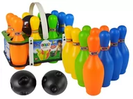 Zabawki i gry sportowe - LEANToys Kolorowy Zestaw Gry w Kręgle 10 szt Kula 20 cm 9281 - miniaturka - grafika 1