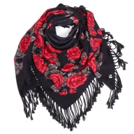 Apaszki i szaliki damskie - Chusta damska Bawełniana w róże FLORAL ROSE - miniaturka - grafika 1