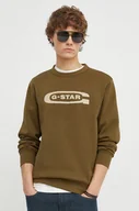 Bluzy męskie - G-Star Raw bluza męska kolor zielony z nadrukiem - miniaturka - grafika 1