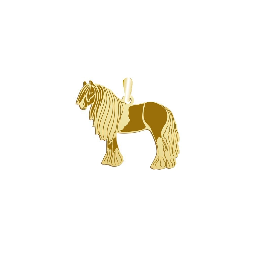Zawieszka Złota Koń Cygański Vanner 925 Prezent Biżuteria Kobieta GRAWER