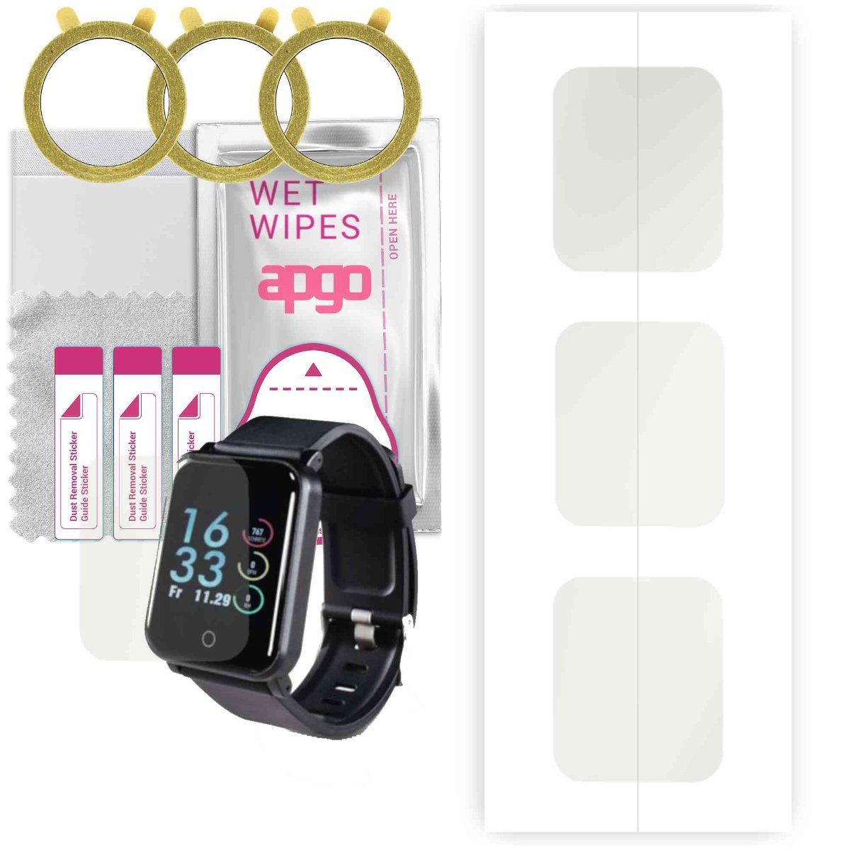 3x Folia hydrożelowa MATOWA do Hama Fit Track 5900 - apgo Smartwatch Hydrogel MATTE Protection Ochrona na ekran smartwatcha