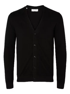 SELETED HOMME SLHBERG LS Knit V-Neck kardigan NOOS, czarny, M - Swetry damskie - miniaturka - grafika 1