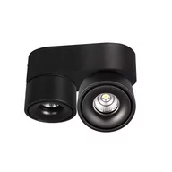 Lampy sufitowe - Podwójna ruchoma tuba sufitowa czarna ściemnialna 2x9W 3000K - miniaturka - grafika 1