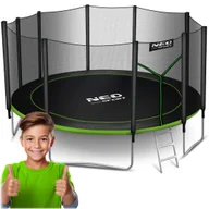 Trampoliny - Neo-Sport Trampolina ogrodowa 15ft/465cm z siatką zewnętrzną i drabinką - miniaturka - grafika 1