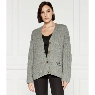 Tommy Hilfiger Wełniany kardigan | Regular Fit - Swetry damskie - miniaturka - grafika 1