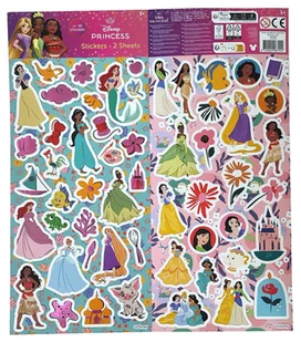 2 arkusze klasycznych naklejek Disney Księżniczki - Szkolne artykuły papiernicze - miniaturka - grafika 1