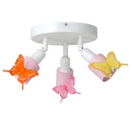 Lampy sufitowe - EWILIGHT Lampa sufitowa wisząca koło MOTYLE 3xE14 biały/różowy - miniaturka - grafika 1