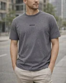 Koszulki męskie - Koszulka T-shirt męska szara Boss rozmiar M - miniaturka - grafika 1