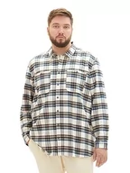Koszule męskie - TOM TAILOR Męska koszula w kratę Comfort Fit z naszytymi kieszeniami na piersi, 32275-off White Colorful Check, 3XL - miniaturka - grafika 1